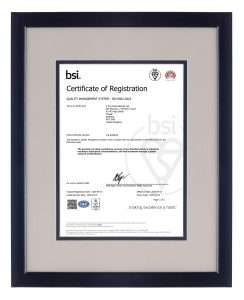 iso framed certificate