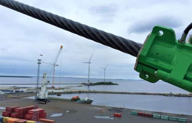 Wire rope lubricant system protecting heavy-duty wire rope against corrosion in an offshore marine environment.